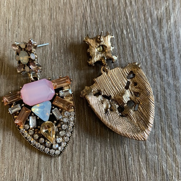 Geometric crystal stone fashion earrings - Picture 4 of 7